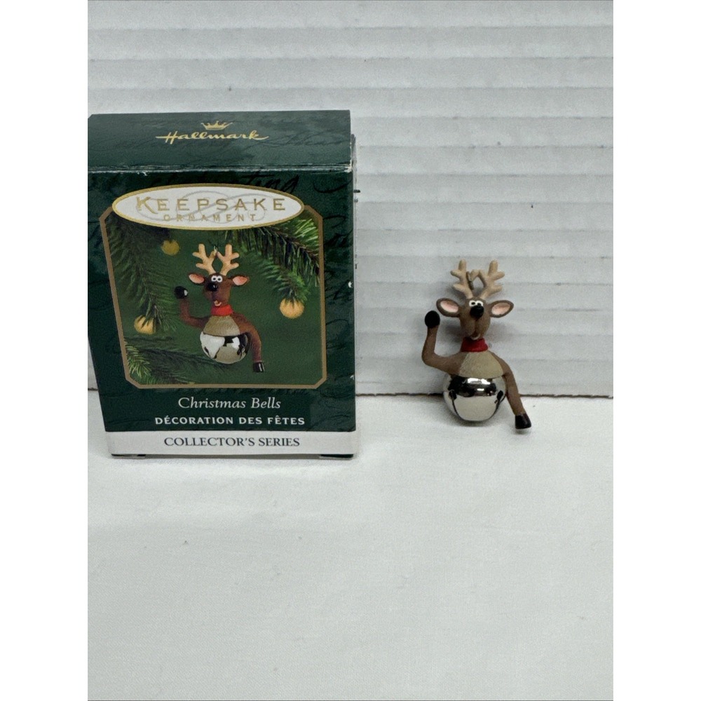 2000 HALLMARK KEEPSAKE MINI CHRISTMAS ORNAMENT CHRISTMAS BELLS REINDEER